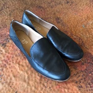{Franco Sarto} Black Leather Loafers. Size 7.5.